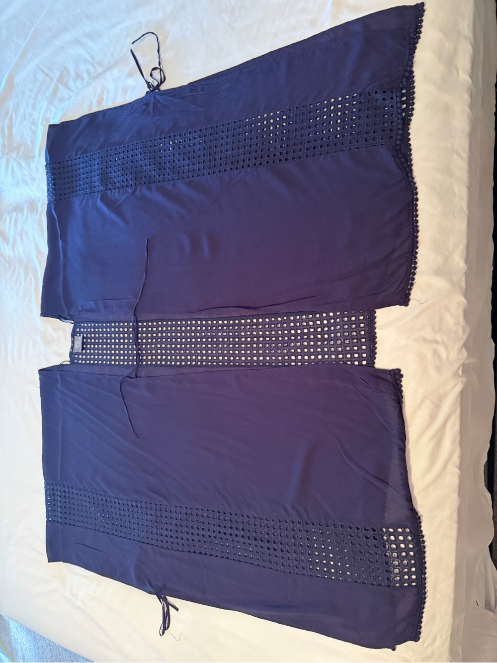 Vince Camuto Navy Crochet-Panel Cover-Up